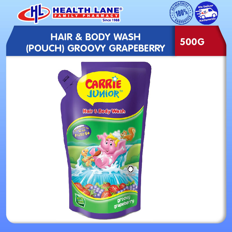 CARRIE JUNIOR RAMBUT & SABUN BADAN (POUCH) GROOVY GRAPEBERRY 500G